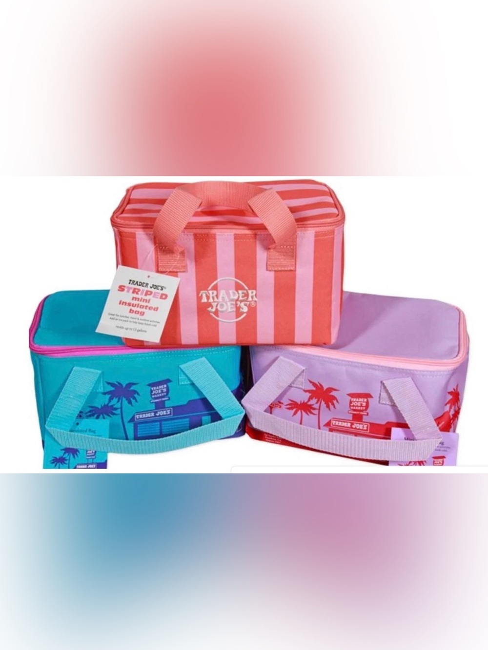 Trader Joe’s 2026 Mini Insulated Tote Bags Set of 3 LIMITED